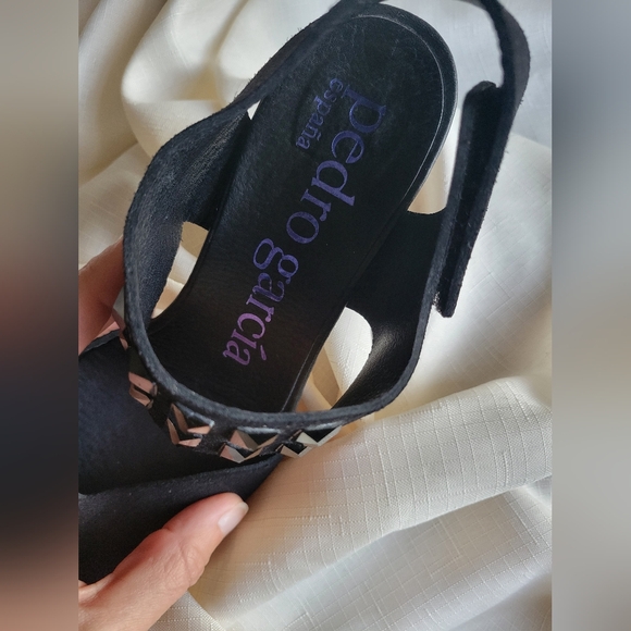 NWOT, PEDRO GARCIA, Black Suede Heel, 38 1/2 - Picture 2 of 11